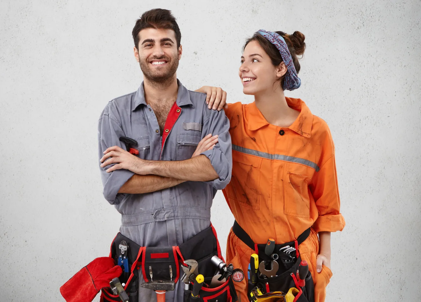 Professional tradespeople ready for a service call